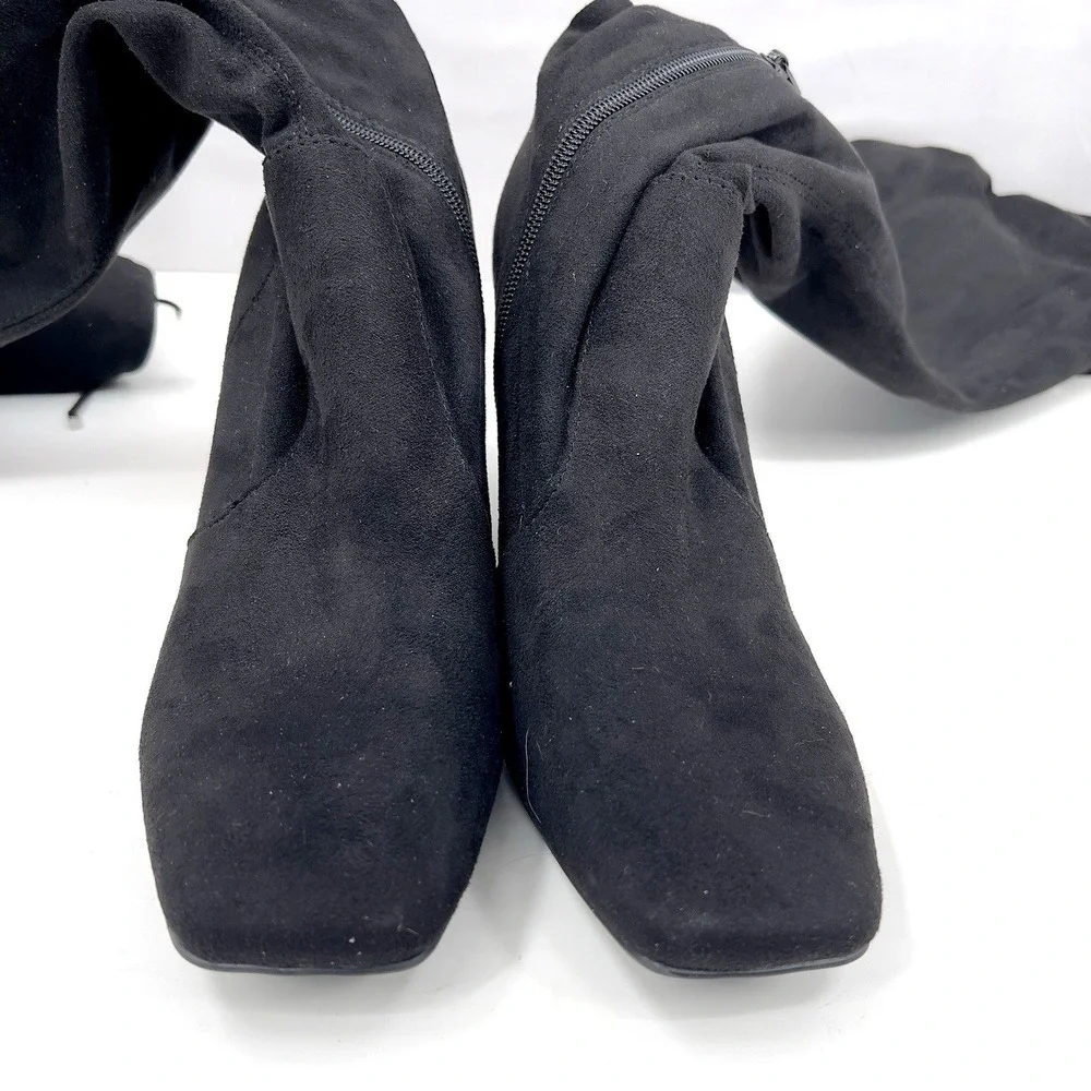 Unisa Unquesia Over-The-Knee Black Faux Suede Boots Women's 9 Tall Side Zipper‎